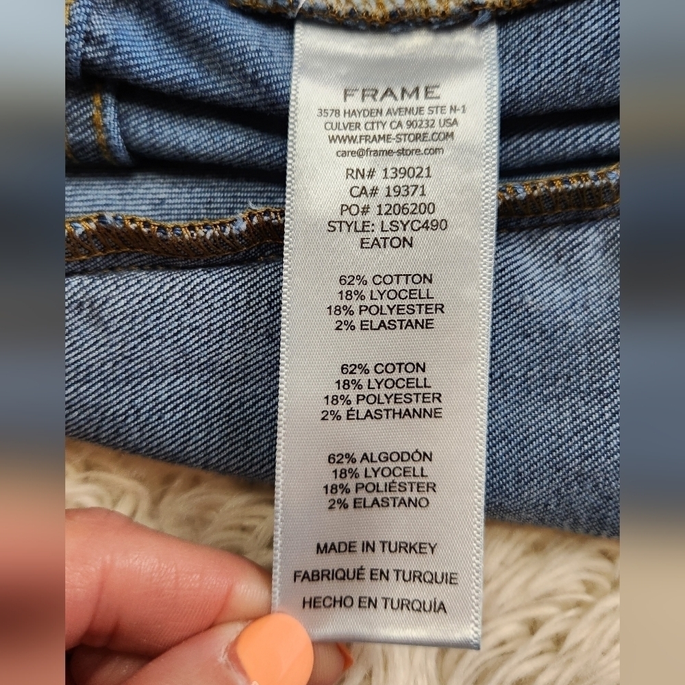 FRAME Denim Women's Le Sylvie Crop High Rise Straight Leg Jeans Sz 26 Distressed - Picture 11 of 15